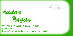 andor magas business card